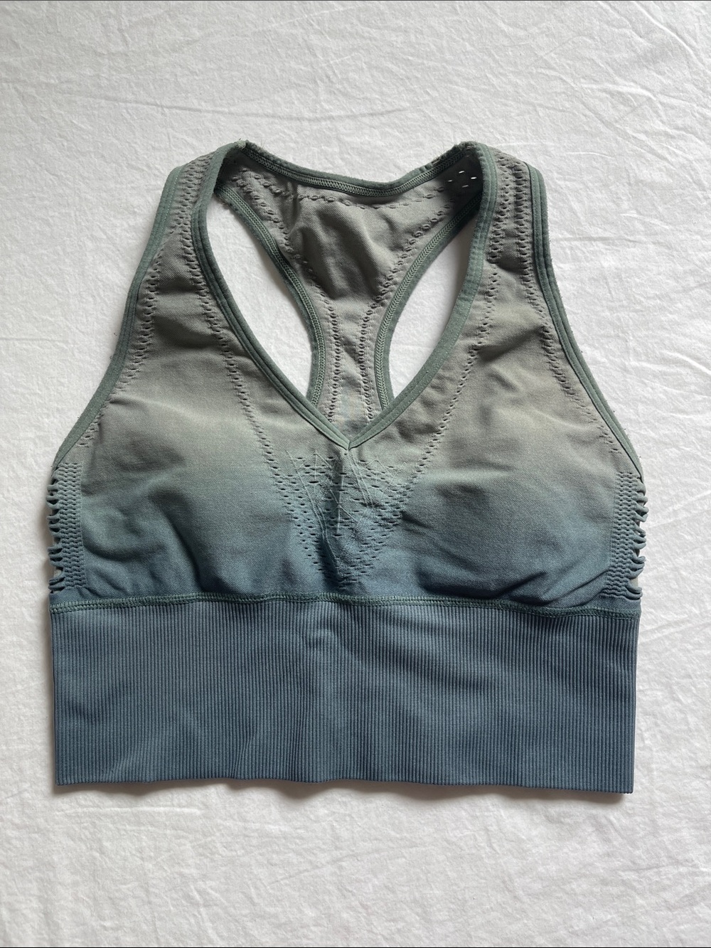 PINK Victoria's Secret Green-Blue Ombré Racerback Sports Bra
